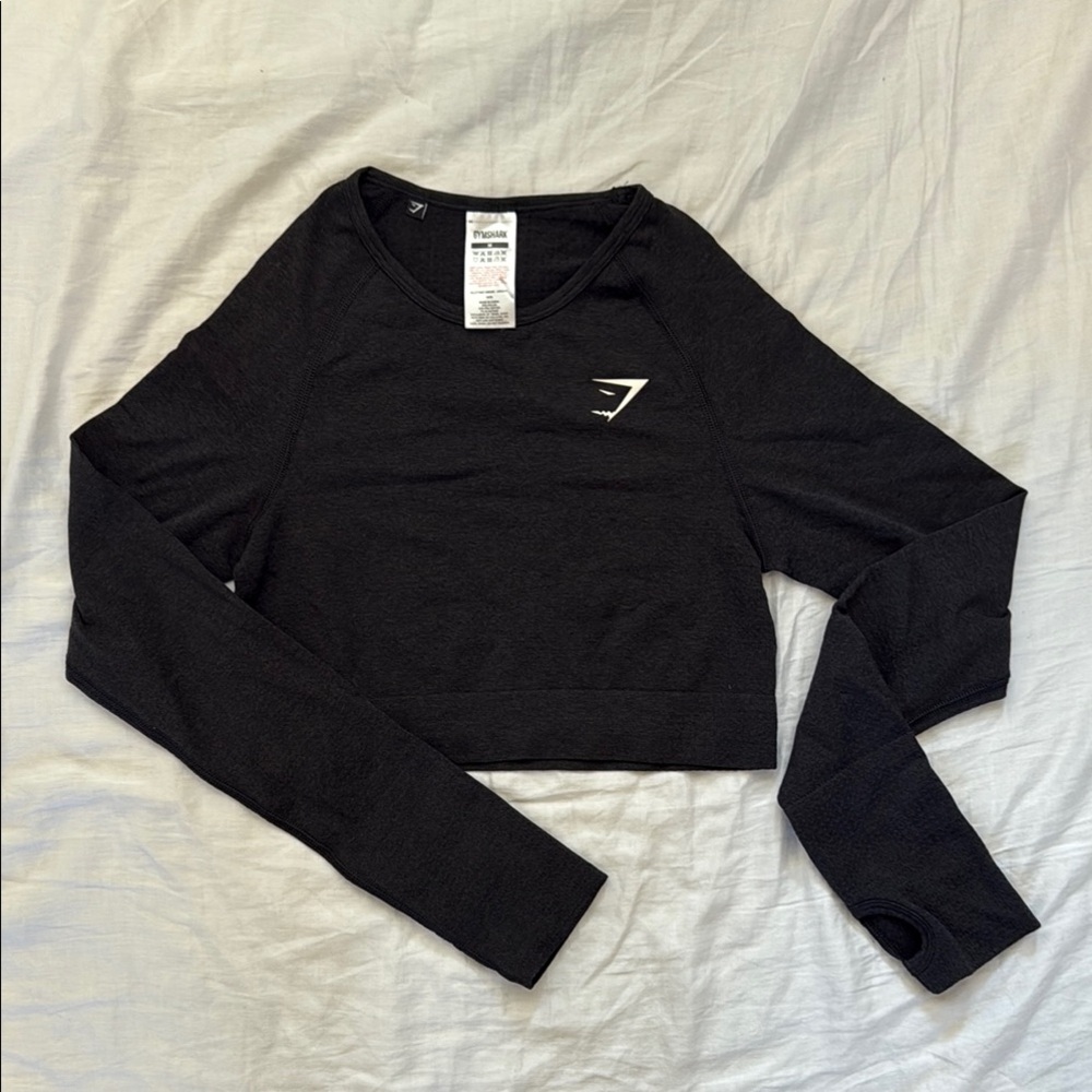 Gymshark Black Fitted Crop Long Sleeve